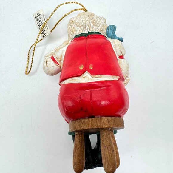 Set Of 2 Midwest Importers Santa Claus Resin Hanging Ornaments 4.5" Tall Vtg - Picture 7 of 12